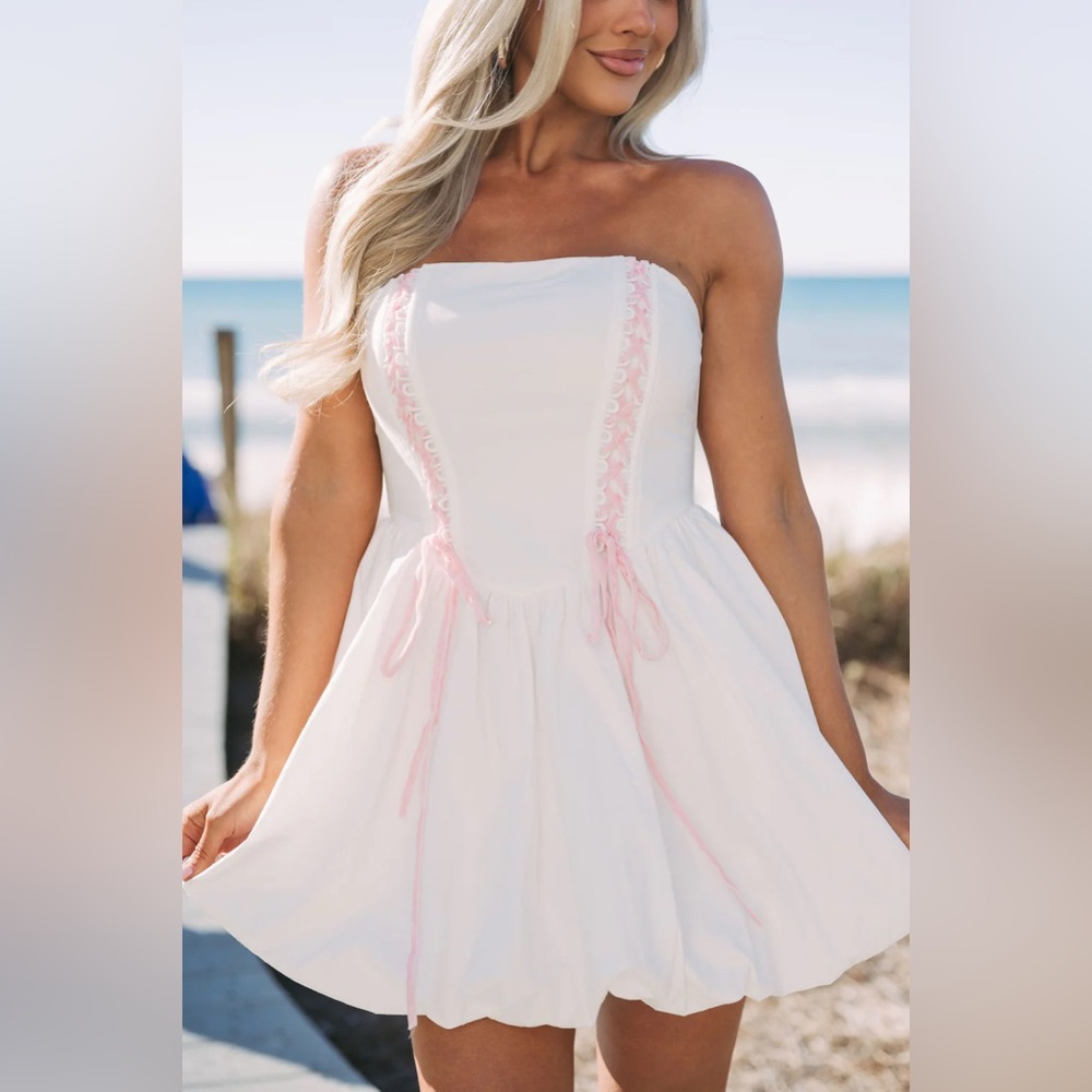 Lace Up Bubble Dress
